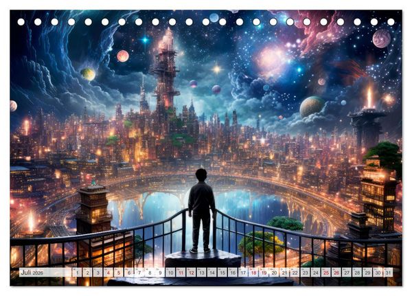 Produktbild: SCIENCE-FICTION Leben auf fernen Planeten (Tischkalender 2026 DIN A5 quer), CALVENDO Monatskalender