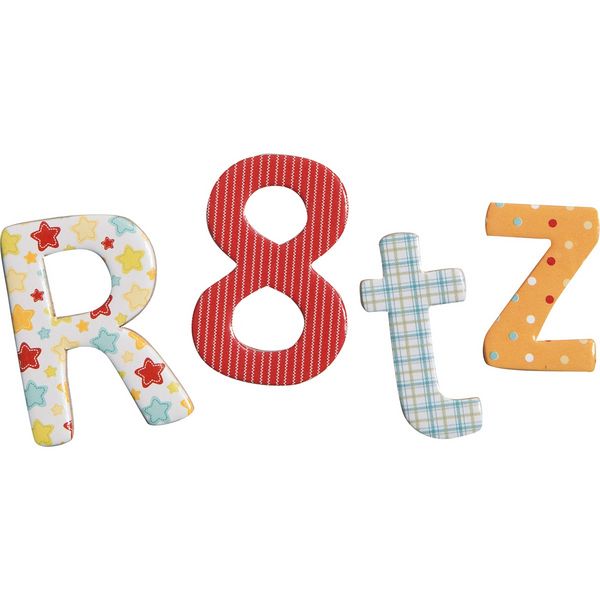 Produktbild: folia Kartonstanzteile Buchstaben und Zahlen mehrfarbig 67 St&uuml;ck