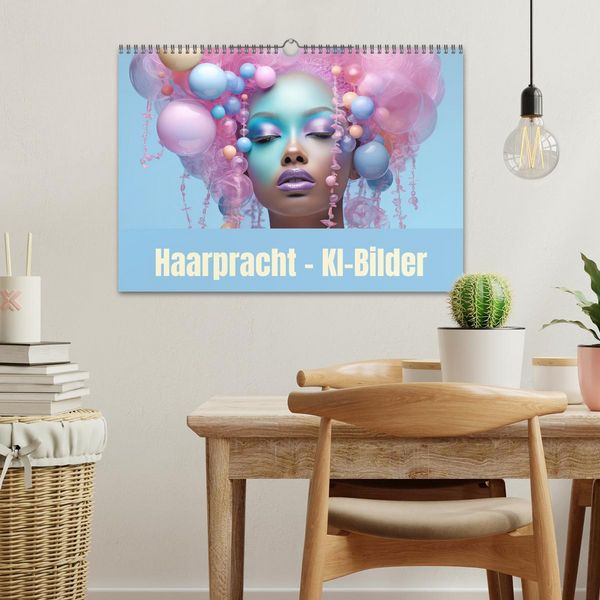 Produktbild: Haarpracht - KI-Bilder (Wandkalender 2026 DIN A3 quer), CALVENDO Monatskalender