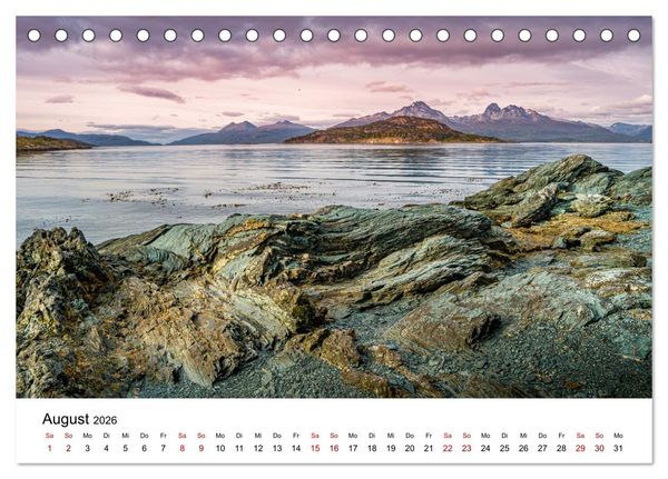 Produktbild: Patagonien, Tierra del Fuego: Am Rand der Welt (Tischkalender 2026 DIN A5 quer), CALVENDO Monatskalender