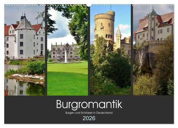 Produktbild: Burgromantik Burgen und Schl&ouml;sser in Deutschland (Wandkalender 2026 DIN A2 quer), CALVENDO Monatskalender
