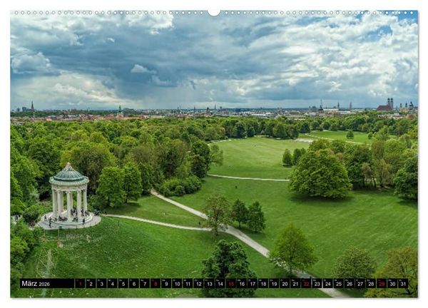 Produktbild: Mein M&uuml;nchen aus der Luft (hochwertiger Premium Wandkalender 2026 DIN A2 quer), Kunstdruck in Hochglanz