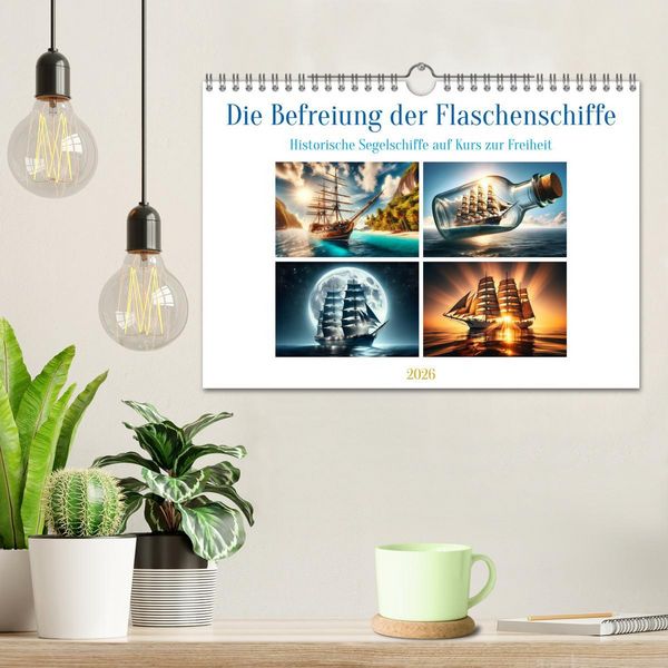 Produktbild: Die Befreiung der Flaschenschiffe - Historische Segelschiffe (Wandkalender 2026 DIN A4 quer), CALVENDO Monatskalender