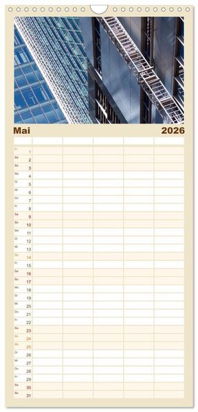 Produktbild: Familienplaner 2026 - Frankfurt am Main - Fassaden mit 5 Spalten (Wandkalender, 21 x 45 cm) CALVENDO