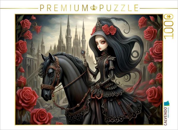 Produktbild: CALVENDO Puzzle Gothic Queen mit Pferd | 1000 Teile Lege-Gr&ouml;&szlig;e 64x48cm Foto-Puzzle f&uuml;r gl&uuml;ckliche Stunden