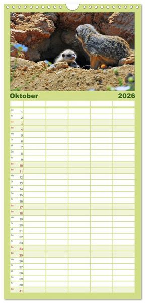 Produktbild: Familienplaner 2026 - Erdm&auml;nnchens Kinderstube mit 5 Spalten (Wandkalender, 21 x 45 cm) CALVENDO