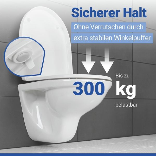 Produktbild: WC Sitz Mod. Sindia Wei&szlig;, stabiler Toilettensitz mit Absenkautomatik