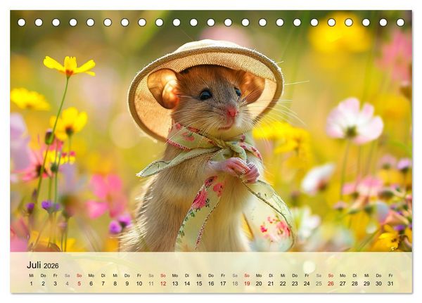 Produktbild: Die trendigsten M&auml;use. Mode-Saison in der niedlichen Pelzchenwelt (Tischkalender 2026 DIN A5 quer), CALVENDO Monatskalender