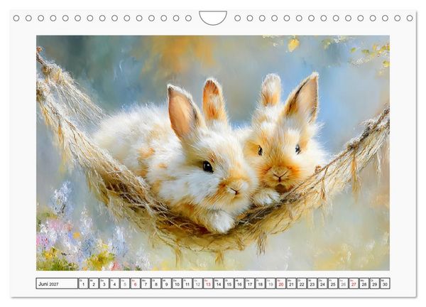 Produktbild: Kaninchen. Flauschige Hoppler im Garten (Wandkalender 2027 DIN A4 quer), CALVENDO Monatskalender