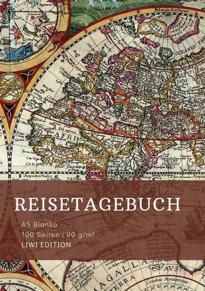Produktbild: Reisetagebuch zum Selberschreiben - A5 blanko - 100 Seiten 90g/m&sup2; - Soft Cover - Motiv Weltkarte - Papier