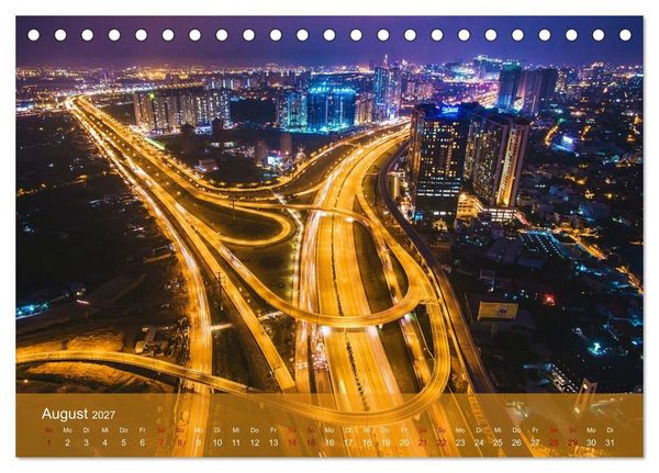 Produktbild: Traffic Lights - Gro&szlig;stadtverkehr der sch&ouml;nsten Metropolen von oben (Tischkalender 2027 DIN A5 quer), CALVENDO Monatskalender