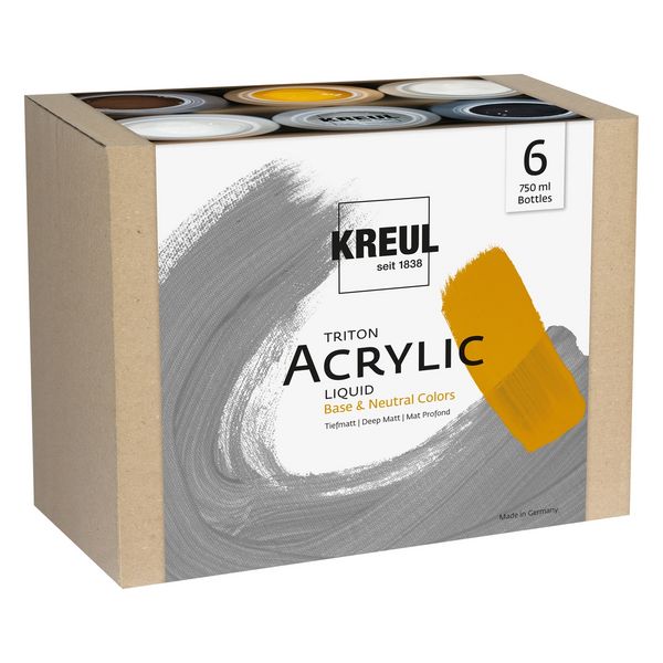 KREUL Acrylfarbe Triton Liquid Set Base & Neutral Colors 6x 750ml Flasche
