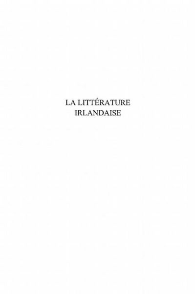 Produktbild: La litterature irlandaise