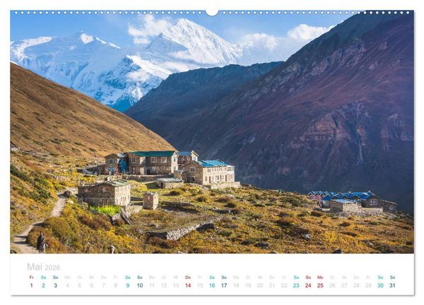 Produktbild: Abenteuer Himalaya - Fernwandern im Annapurna (Wandkalender 2026 DIN A2 quer), CALVENDO Monatskalender