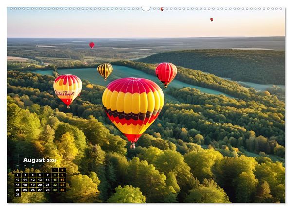 Produktbild: Freiheit in den L&uuml;ften . Mit dem Hei&szlig;luftballon unterwegs (Wandkalender 2026 DIN A2 quer), CALVENDO Monatskalender