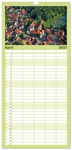 Produktbild: Familienplaner 2027 - Oberfranken aus der Vogelperspektive mit 5 Spalten (Wandkalender, 21 x 45 cm) CALVENDO