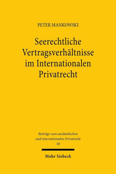 Produktbild: Seerechtliche Vertragsverh&auml;ltnisse im Internationalen Privatrecht