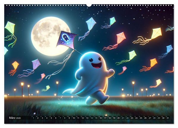 Produktbild: Spuk und Spiel: Ein Jahr mit kleinen Plagegeistern (hochwertiger Premium Wandkalender 2026 DIN A2 quer), Kunstdruck in Hochglanz