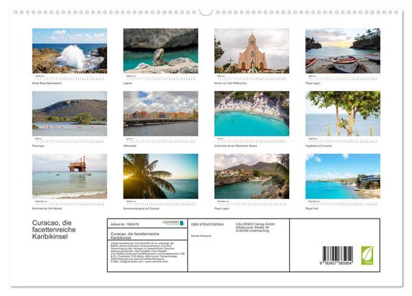 Produktbild: Curacao, die facettenreiche Karibikinsel (hochwertiger Premium Wandkalender 2026 DIN A2 quer), Kunstdruck in Hochglanz