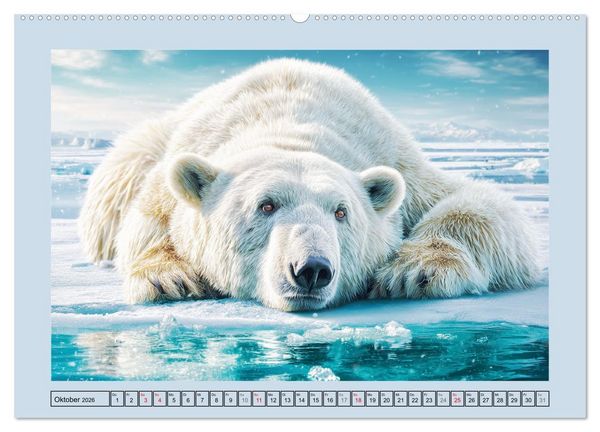 Produktbild: Im Reich der Eisb&auml;ren. Imposante K&ouml;nige des Nordlichts (hochwertiger Premium Wandkalender 2026 DIN A2 quer), Kunstdruck in Hochglanz