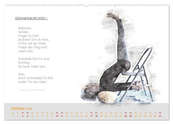 Produktbild: YOGA Inspirationen mit Texten zum Nachdenken (Wandkalender 2026 DIN A2 quer), CALVENDO Monatskalender