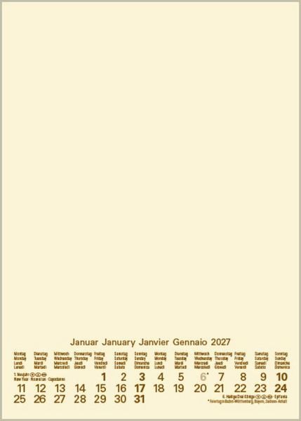 Produktbild: Foto-Malen-Basteln Bastelkalender A5 chamois 2027
