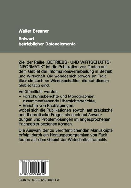 Produktbild: Entwurf betrieblicher Datenelemente