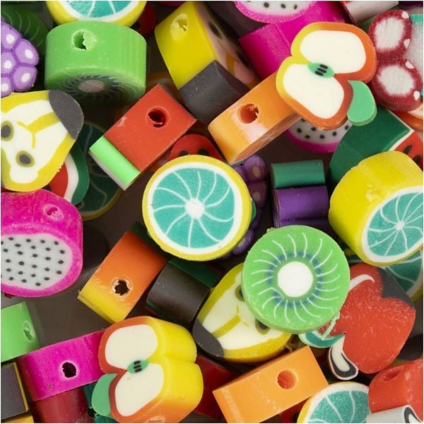 Produktbild: Creativ Company Figurperlen, Frucht, D 10 mm, Lochgr&ouml;&szlig;e 1,5 mm, 60 Stk