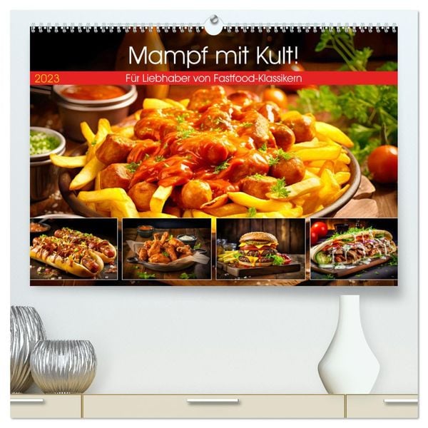 Mampf mit Kult! - Für Liebhaber von Fastfood-Klassikern (hochwertiger Premium Wandkalender 2025 DIN A2 quer), Kunstdruck