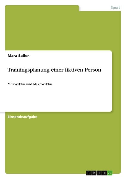 Produktbild: Trainingsplanung einer fiktiven Person