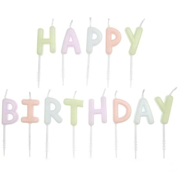 Produktbild: Kerzen Happy Birthday, Pastell, 13 Stk