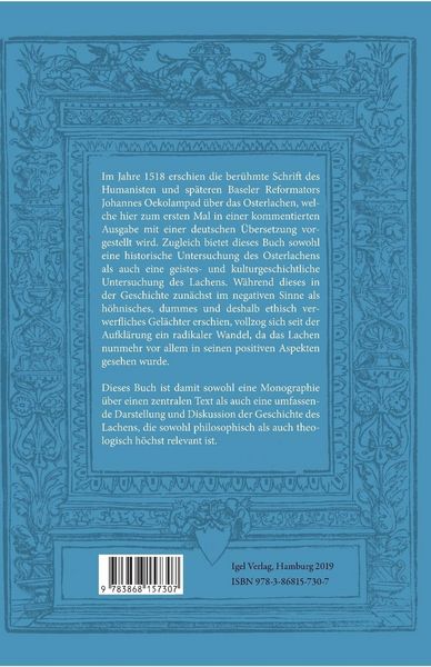 Produktbild: Das Osterlachen. Darstellung der Kulturgeschichte und Theologie des Osterlachens