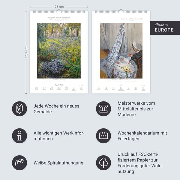 Produktbild: Kunst Wochen-Kulturkalender 2027 - 53 Meisterwerke der Malerei