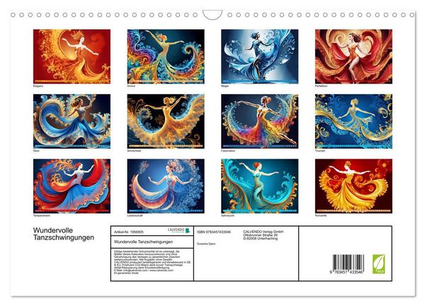 Produktbild: Wundervolle Tanzschwingungen (Wandkalender 2026 DIN A3 quer), CALVENDO Monatskalender