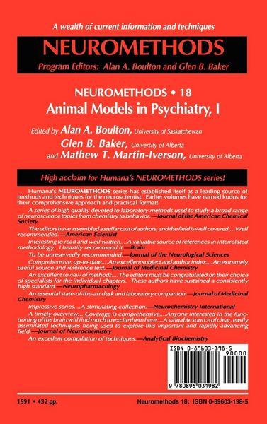 Produktbild: Animal Models in Psychiatry, I