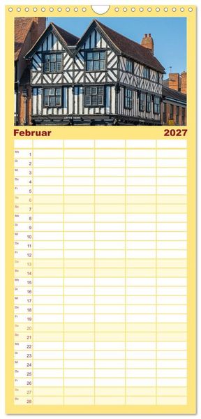 Produktbild: Familienplaner 2027 - Stratford upon Avon - Shakespeare-Stadt mit 5 Spalten (Wandkalender, 21 x 45 cm) CALVENDO