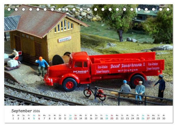 Produktbild: Autos auf der Modellbahn (Tischkalender 2026 DIN A5 quer), CALVENDO Monatskalender