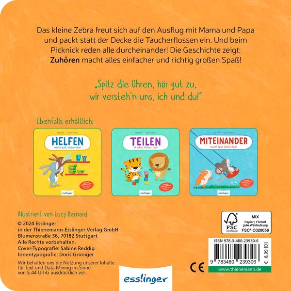 Produktbild: Zuh&ouml;ren macht schlau, kleines Zebra!