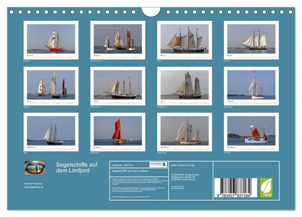 Produktbild: Segelschiffe auf dem Limfjord (Wandkalender 2026 DIN A4 quer), CALVENDO Monatskalender