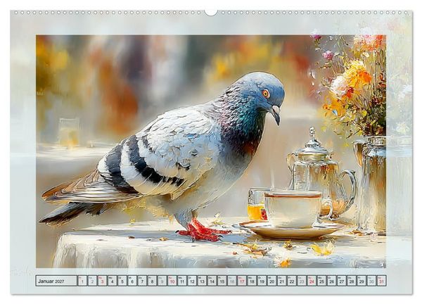 Produktbild: Tauben. Urbane Lebensk&uuml;nstler (hochwertiger Premium Wandkalender 2027 DIN A2 quer), Kunstdruck in Hochglanz