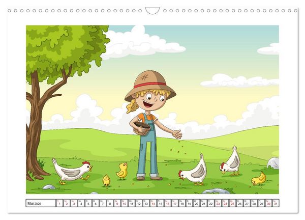 Produktbild: Der bunte Kinderkalender (Wandkalender 2026 DIN A3 quer), CALVENDO Monatskalender