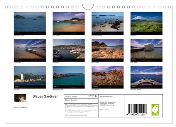 Produktbild: Blaues Sardinien (Wandkalender 2026 DIN A4 quer), CALVENDO Monatskalender