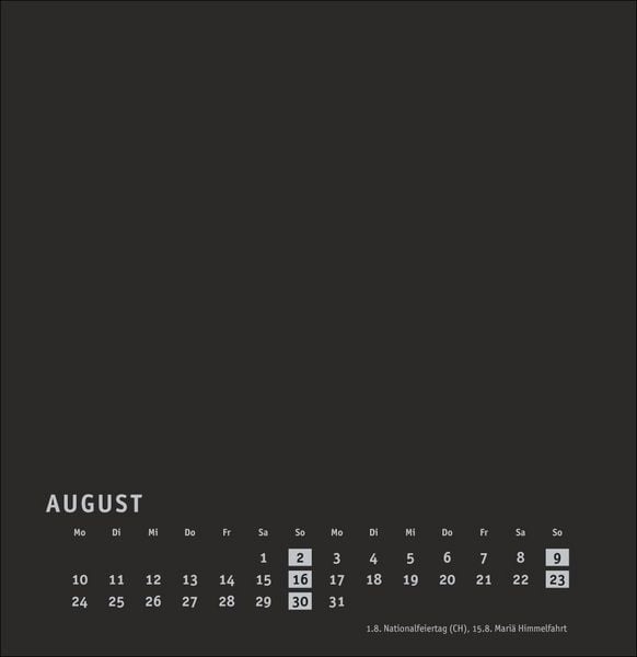 Produktbild: Premium-Bastelkalender schwarz groß 2026