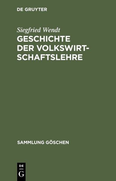Produktbild: Geschichte der Volkswirtschaftslehre
