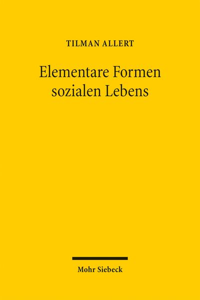 Produktbild: Elementare Formen sozialen Lebens