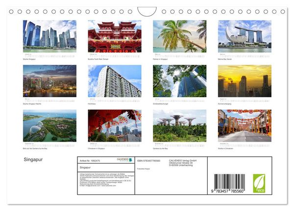 Produktbild: Singapur (Wandkalender 2026 DIN A4 quer), CALVENDO Monatskalender