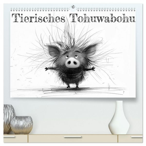 Tierisches Tohuwabohu (hochwertiger Premium Wandkalender 2026 DIN A2 quer), Kunstdruck in Hochglanz