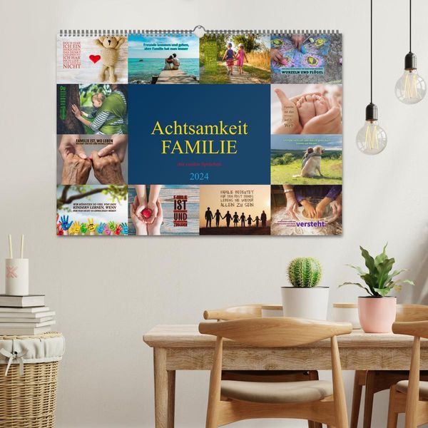 'Achtsamkeit FAMILIE mit coolen Sprüchen (Wandkalender 2024 DIN A2 quer