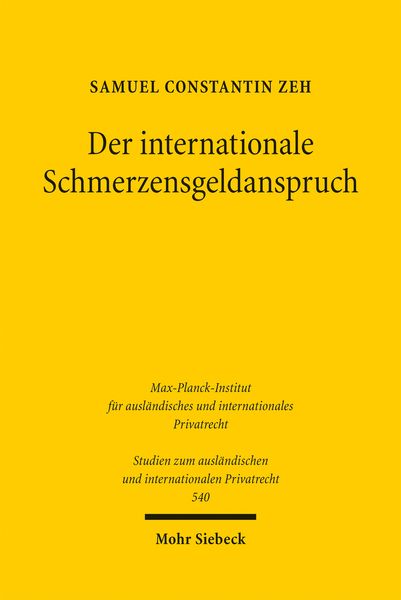 Produktbild: Der internationale Schmerzensgeldanspruch