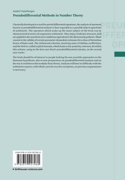 Produktbild: Pseudodifferential Methods in Number Theory
